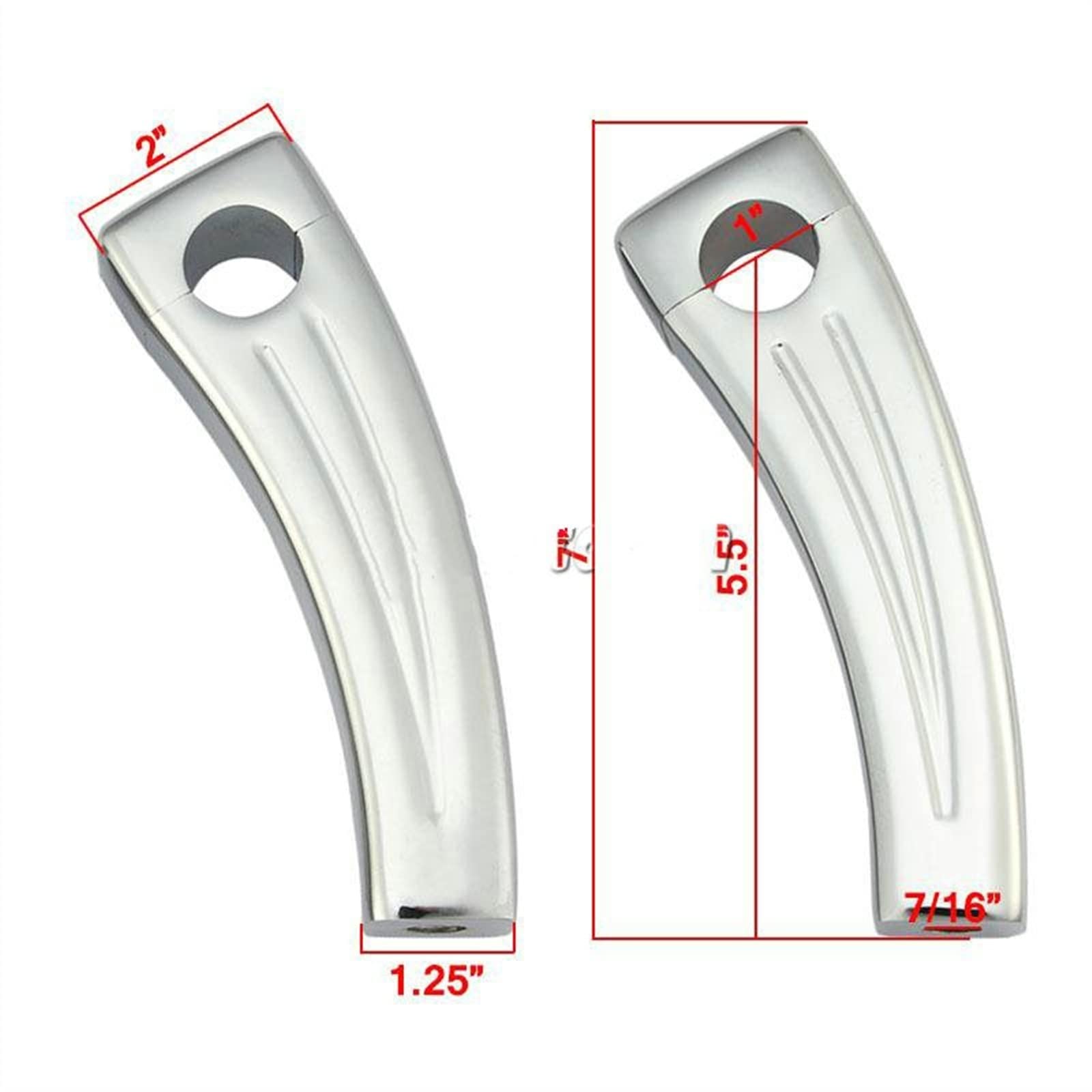 Pontet Guidon Pour Moto Chrome/Noir 1 "pouces 25mm Guidon Main Risers Rehausseur Guidon Moto (Taille : Black 5.5 Inch)