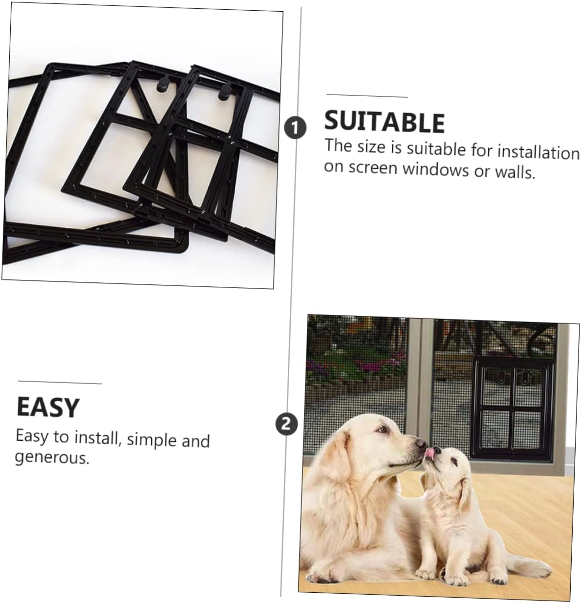 YARNOW PET Screen Door for Cats and Dogs Adjustable Mesh Hanging Gate for Summer Use PET Supplies Easy Installation