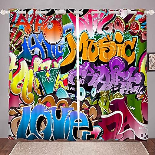 Tbrand - Cortina de Estilo Hippie Graffiti para Dormitorio, niños, niños, Hijos, Hip Hop, Calle, Cultura, Dormitorio de Adolescentes, Cortina de Graffiti Colorida, Cortinas Hipster, 117 x 137 cm | Ya disponible en tu tienda friki favorita! En mundofriki.es! Tbrand - Cortina de Estilo Hippie Graffiti para Dormitorio, niños, niños, Hijos, Hip Hop, Calle, Cultura, Dormitorio de Adolescentes, Cortina de Graffiti Colorida, Cortinas Hipster, 117 x 137 cm | Ya disponible en tu tienda friki favorita! En mundofriki.es!