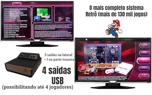 Mini Console Retro Atari Gamer Super 3D Games com 130 mil jogos e 2 Controles