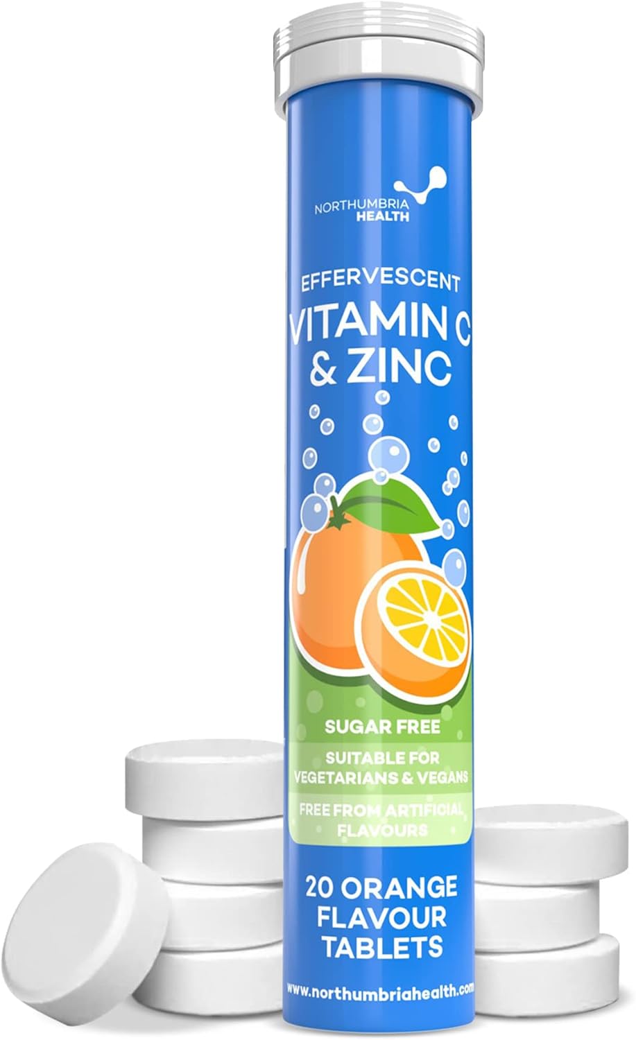 Effervescent Vitamin C 1000mg with Zinc 15mg, 20 Orange Flavoured