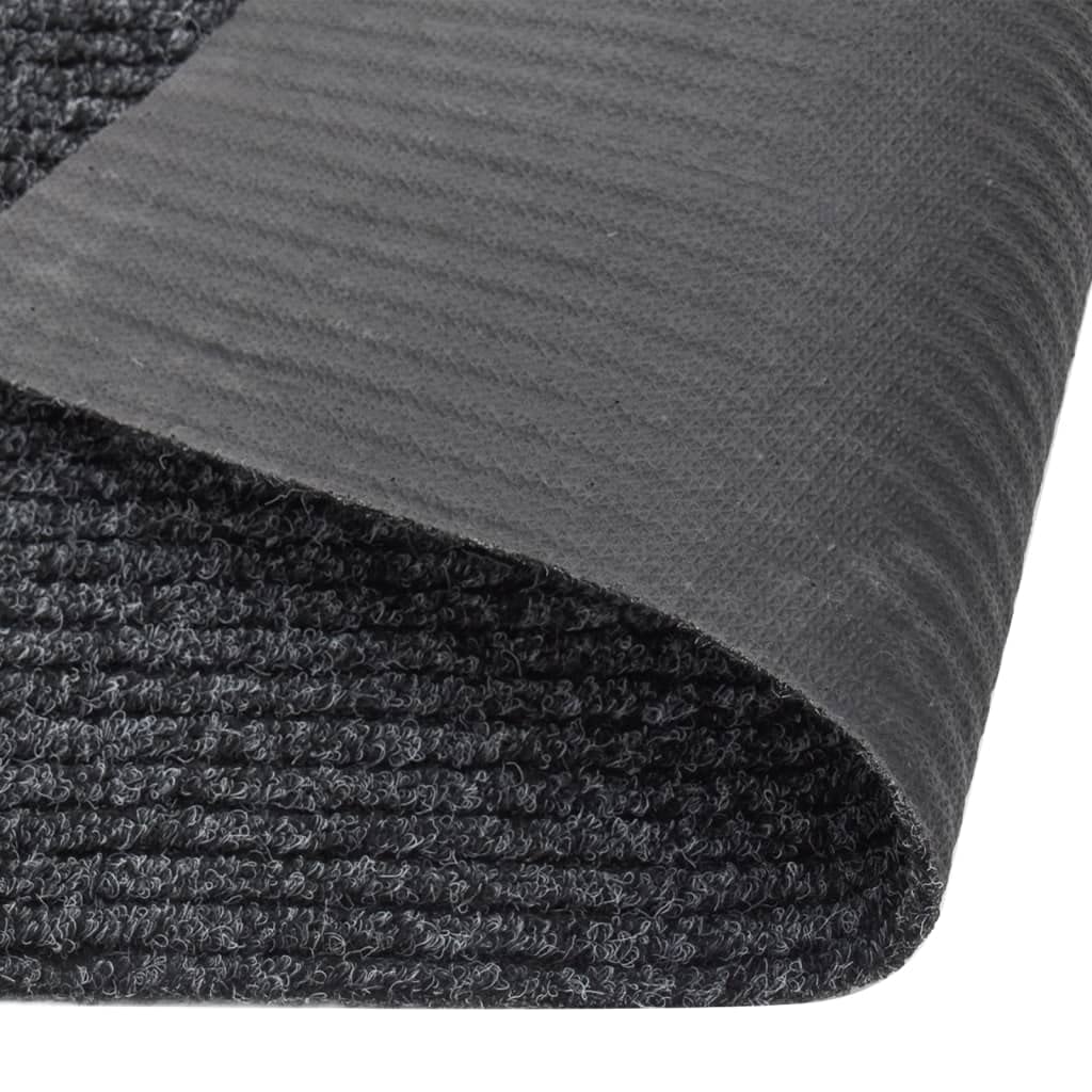 Alfombra antisuciedad 100 x 350 cm, color antracita, resistente con parte trasera de gel antideslizante para entrada, moderna superficie de fieltro punzonado de 70% polipropileno y 30% PES,