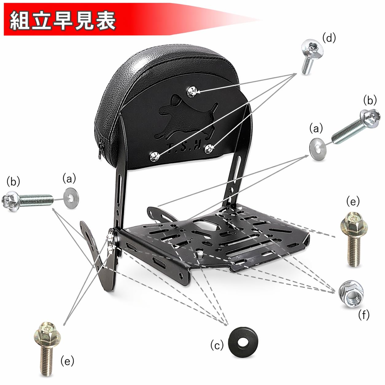 Amazon | T.S.H バイク用バックレスト付きリアキャリア Honda Rebel 