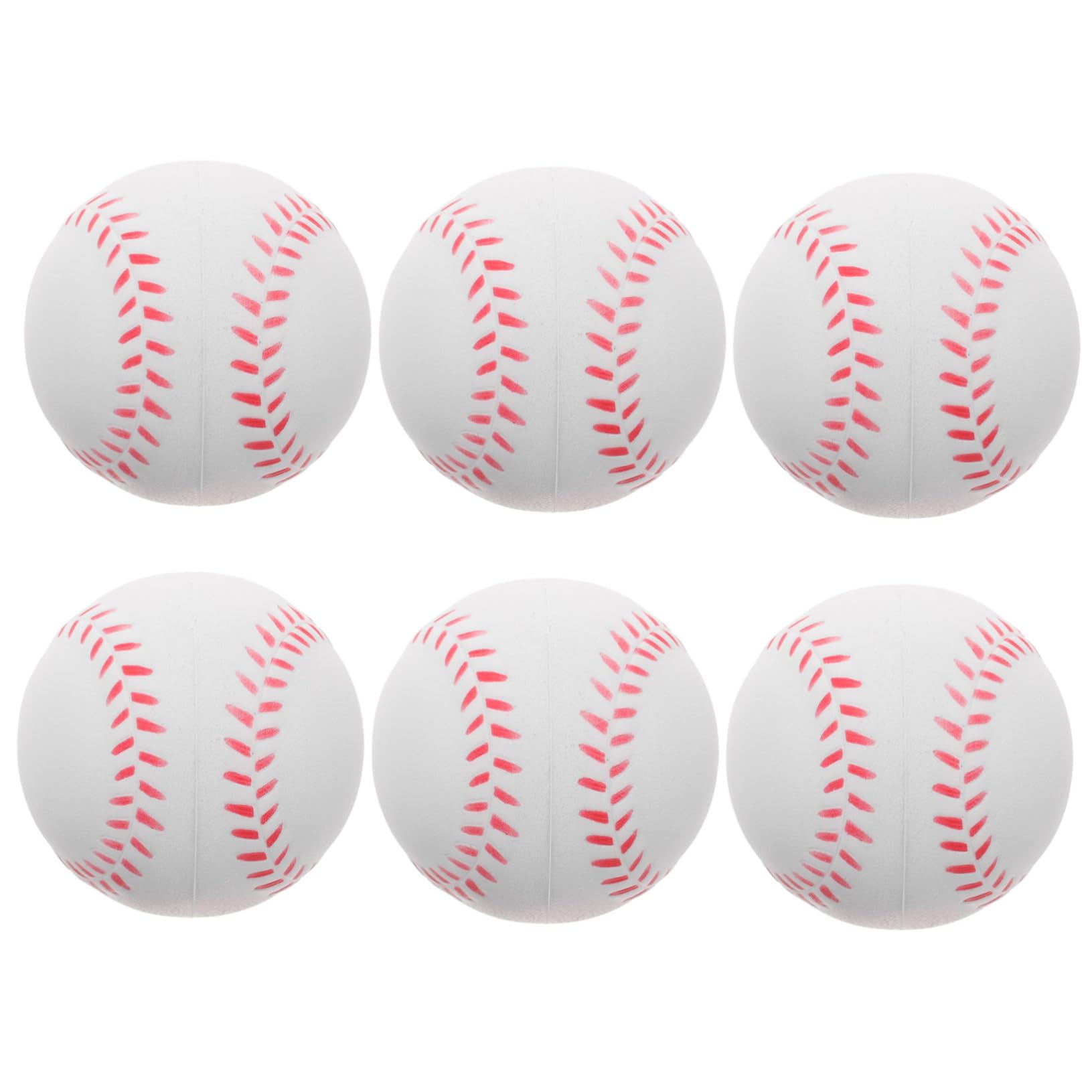 OSOLADY 6pcs PU Soft Baseballs for Training Indoor Practice Balls for Beginners Impact Resistant for Youth Sports Training