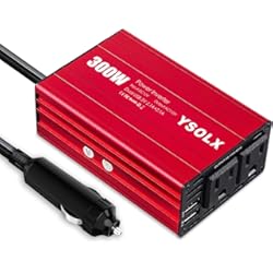 Convertidor Ca A Cc Inversor de corriente de coche de 300 W, convertidor de CA de 12 V CC a 110 V, puertos USB duales de 4.2 A, 2 salidas de CA, adaptador de cargador de coche para viajes por carretera