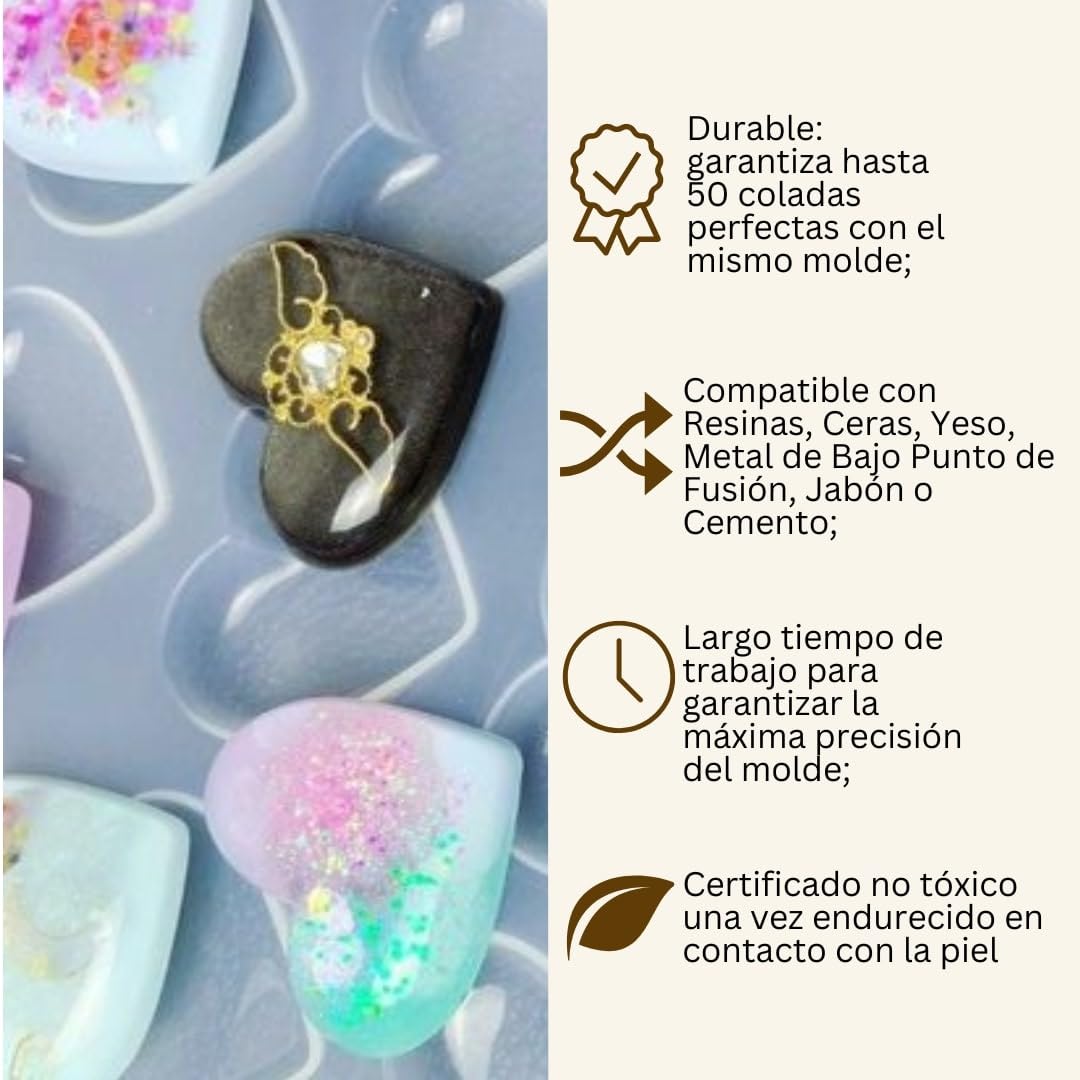 Resin Pro Liquid Mold: Silicona líquida para moldes (3,15Kg) creación de moldes para epoxi, poliuretano, cera, jabón, yeso, cemento - dureza 20 Shores - 100% Made in Italy