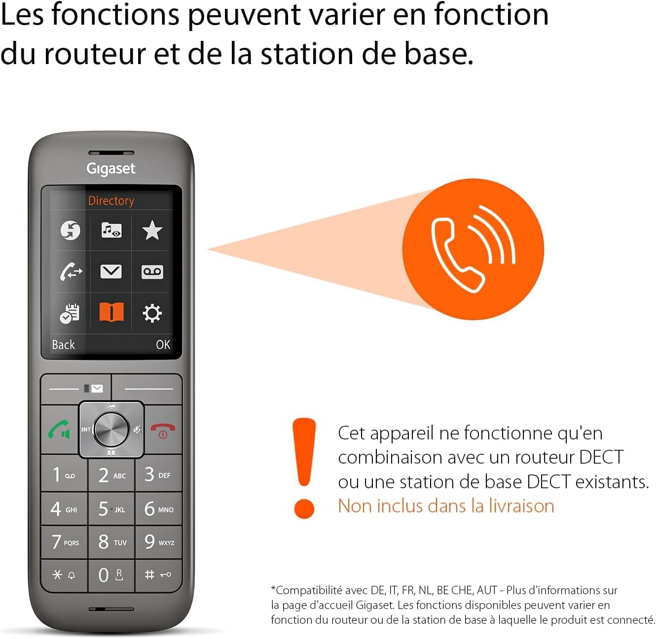 Gigaset CL660HX - Téléphone fixe sans fil - combiné supplémentaire - Gris Anthracite