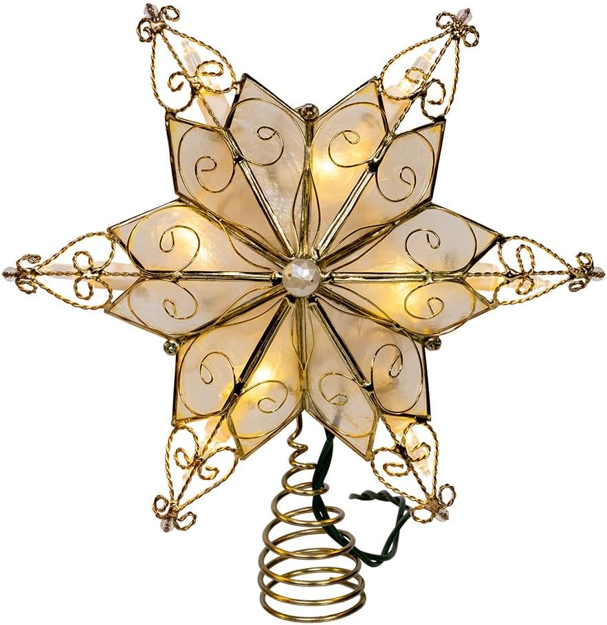 Kurt Adler 10 Lights LED Star with Twisted Scroll Accents Treetop.