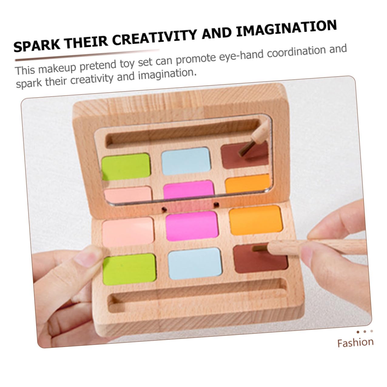 Holz Schminkset für Mädchen Kinderschminkset mit Lippenstift und Pinsel Rollenspiel Beauty Salon Satz von Kreativität und Geschicklichkeit