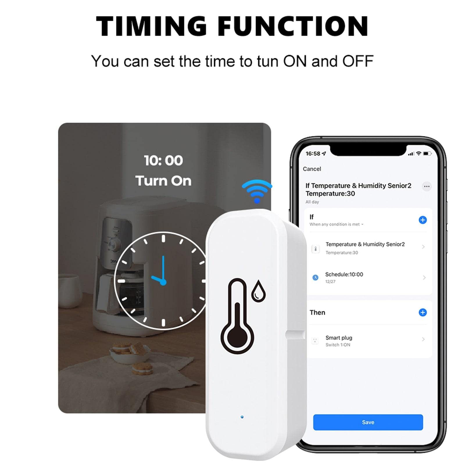 3 STK Tuya WLAN Hygrometer Thermometer Sensor, mit App-Aufzeichnung, Erinnerung an schwache Batterie, Smart Thermometer Sensor funktioniert mit Alexa, Tuya & für Smart Life, für Zuhause, Weinkeller