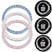 AndyGo Crystal Rhinestone Car Bling Sticker Ring Emblem, Auto Start Engine Ignition Button Key & Knobs, Bling For Car Interior Decoration