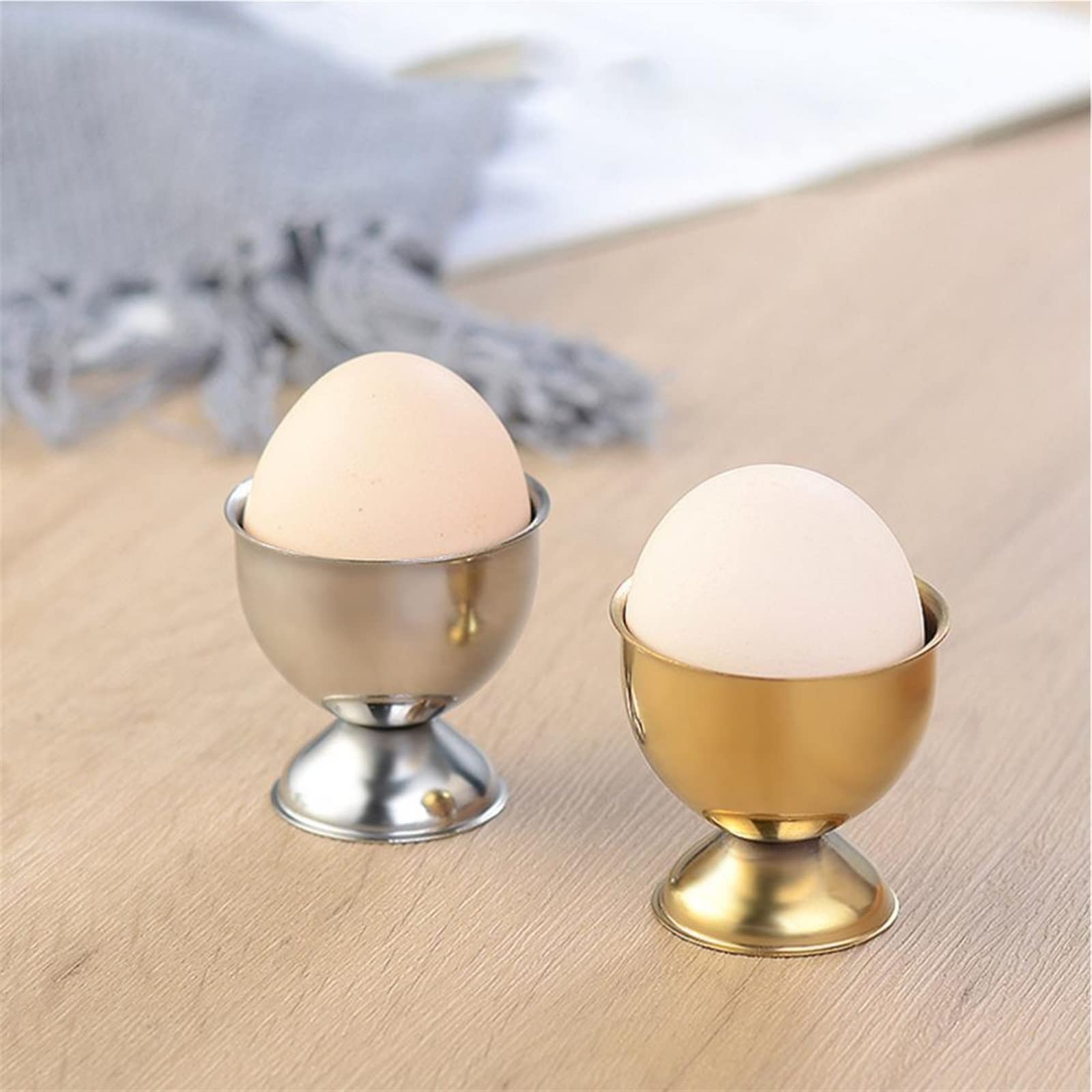 Panier à Oeufs Récipient à Oeufs Bon Support de Stockage d'oeufs à la Coque Coquetier en Acier Inoxydable (doré)