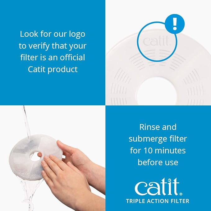 Fuente de Agua para Gatos Catit LED Flower con Filtros Triple Acción, 3 L, Azul miniatura 8