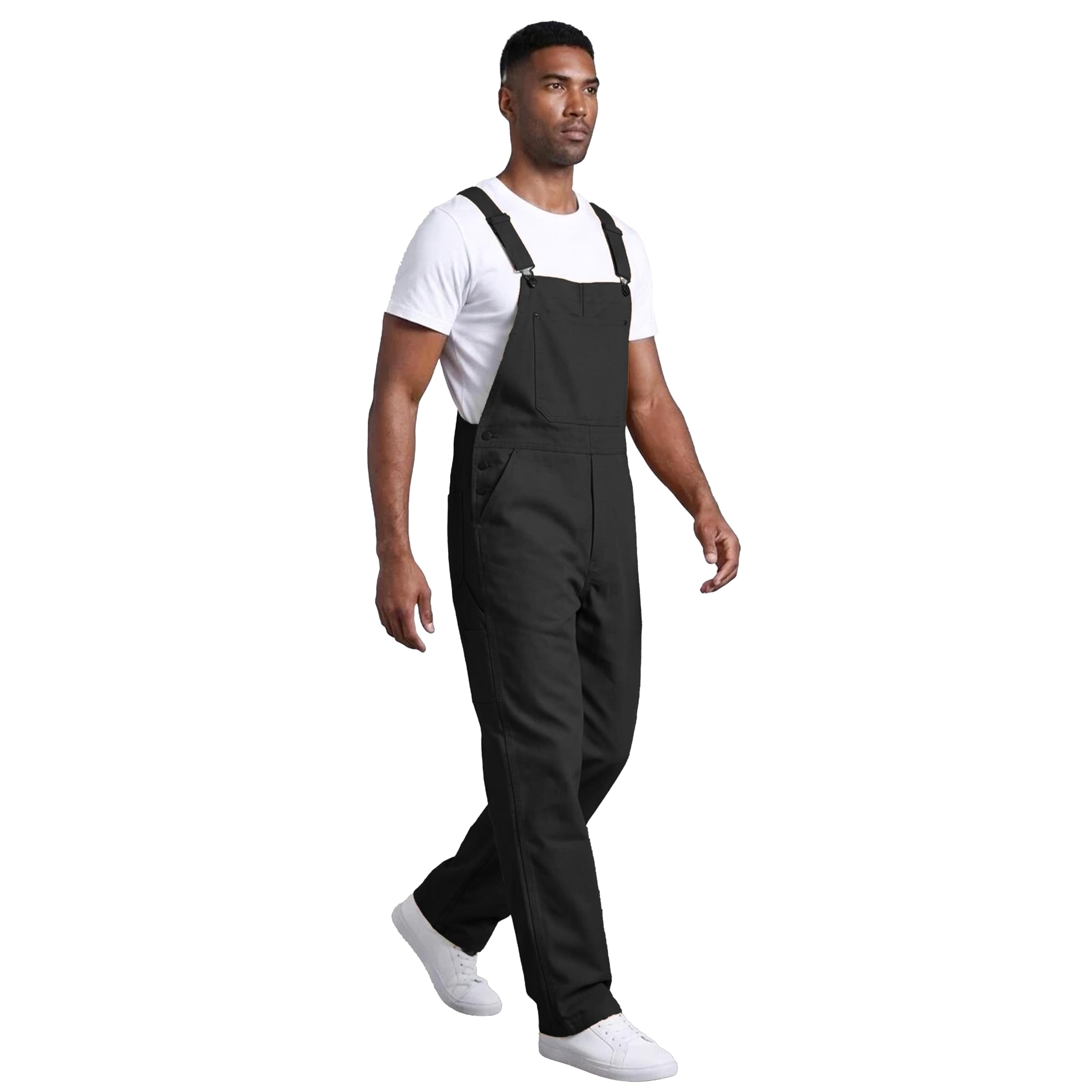 Herren Arbeitshose 100% Baumwolle mit Hosenträgern | Atmungsaktiv, 4 praktische Fächer, robuste Verarbeitung, für Baustelle und Outdoor-Einsätze