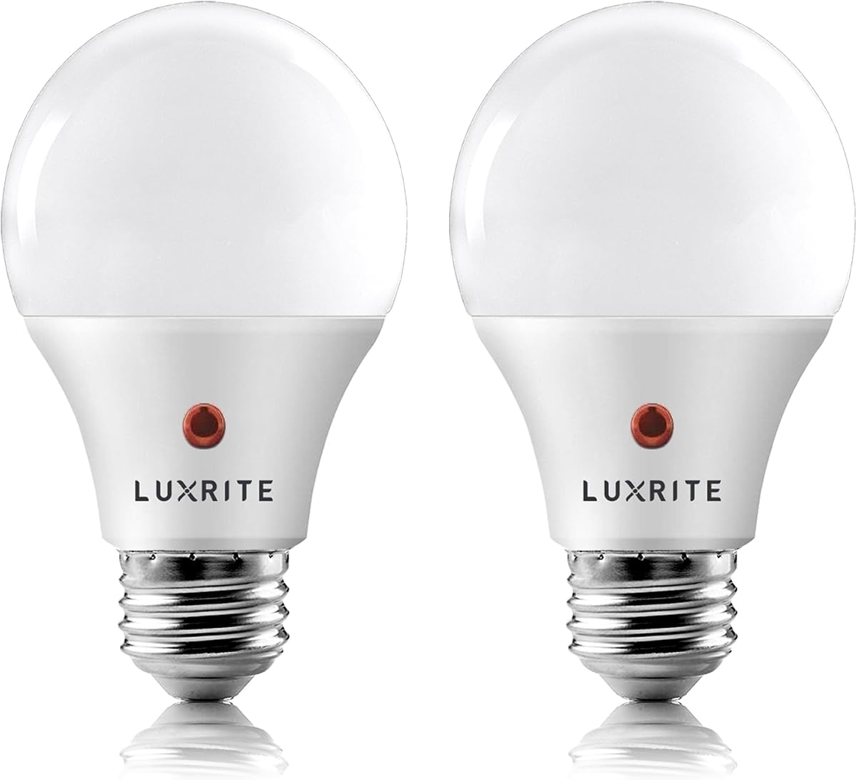 Bombillas LED A19 de atardecer a amanecer, iluminación para exteriores, equivalente a 60 W, clasificación de fijación cerrada, sensor de encendido y apagado automático, blanco suave de 3000 K, 800 lúmenes, clasificación húmeda, base E26 (paquete de 2)