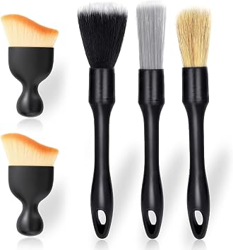 5 PCS Car Detailing Brush Set   Soft Bristles, Non-Scratch Detailing Brushes for Car Interior & Exterior Cleaning, Dust Removal for Air Vents, Seats, Dashboard & Wheels