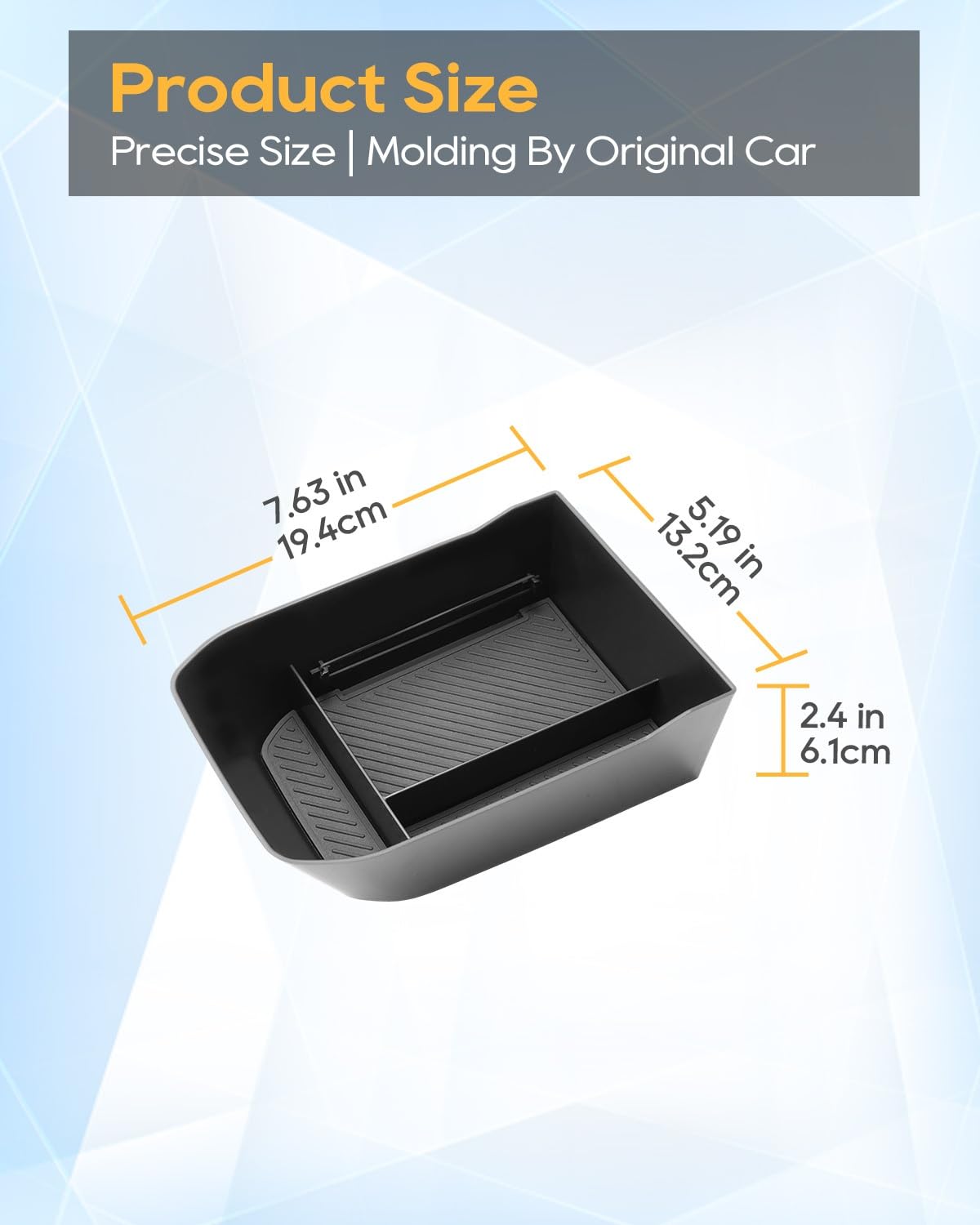 YEE PIN Compatible avec Kia EV4 GT Line/GT 2025, 2026, 2027, console centrale, boîte à gants, plateau de rangement avec tapis antidérapant, pour accessoires EV4 (avant)