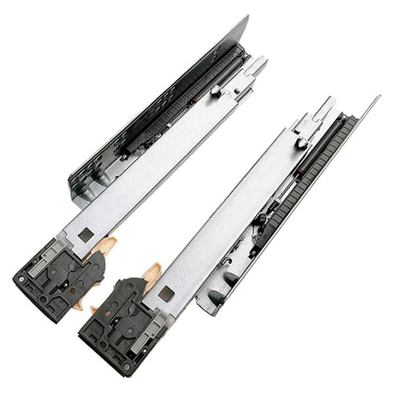 Guide di Scorrimento Guide di Scorrimento Guide per cassetti, Guide per cassetti nascoste e Ammortizzate, Guide Inferiori, Materiale in Acciaio Laminato a Freddo, Guida a Tre sezioni, scorri