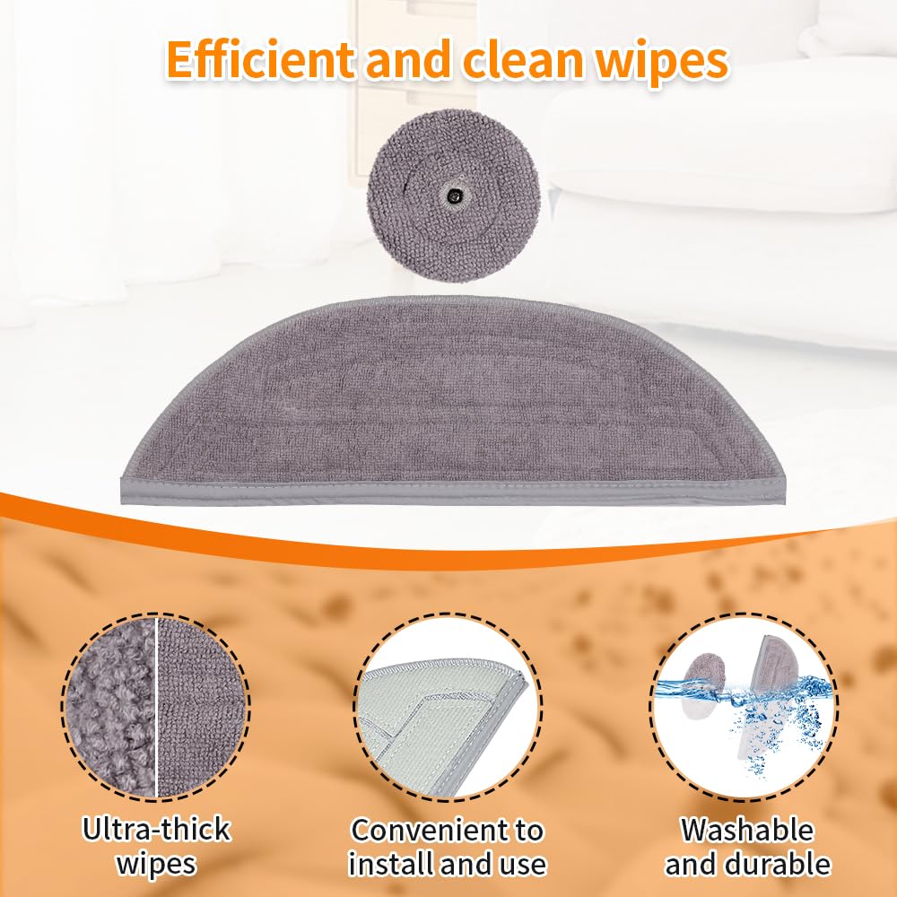 S8 MaxV Ultra Kit d'accessoires de rechange pour aspirateur robot Roborock S8 Maxv Ultra, 1 ensemble de brosses à rouleau principales, 4 filtres HEPA, 4 brosses latérales, 2 sacs à poussière, 2