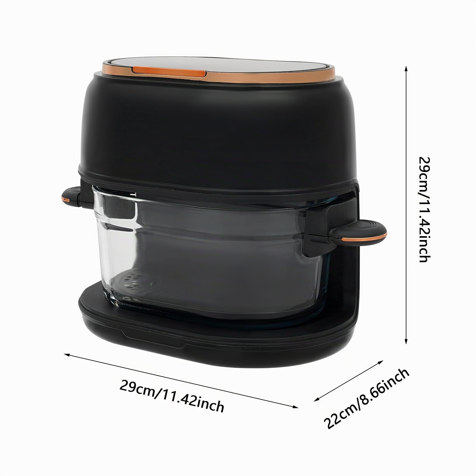 Freidora de aire caliente de 4 litros, con pantalla táctil, freidora de aire caliente con cesta de freír visible, freidora de aire caliente para comidas rápidas, alitas de pollo, pescado, carne (negro