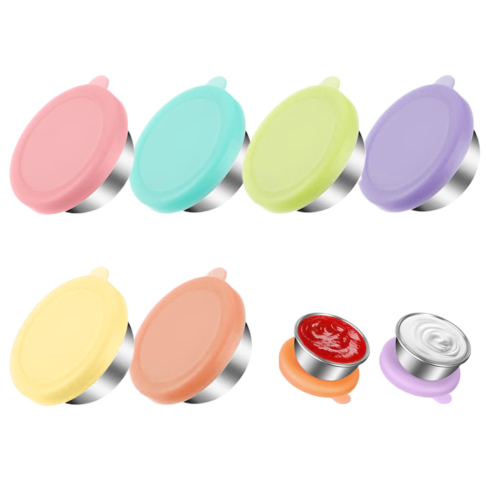 Recipientes bento de acero inoxidable con tapas herméticas en pack de 6 unidades para alimentos