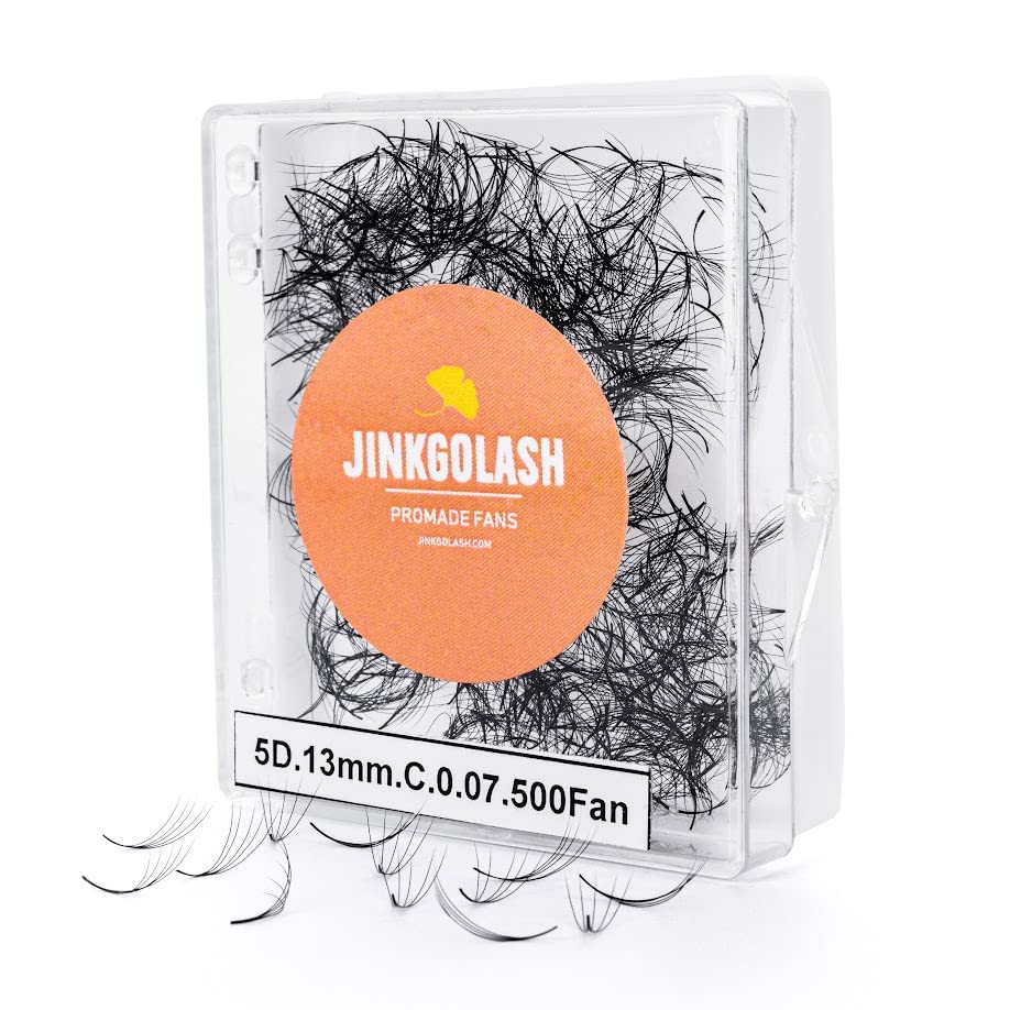 JINKGOLASH 500 Promade Eyelash Extension From 3D to 16D, Loose Lash Fans 0.03/0.05/0.07mm Thickness, C D Curl Lashes, 8 - 16mm Length for Easy Volume