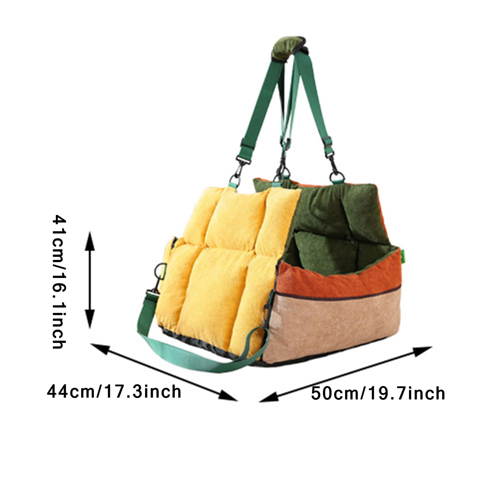 Asiento De Coche para Cachorros con Bolsillos y Cinturón de Seguridad Cama | Bolso Para Gatos Para Viajes Interior Exterior Camioneta SUV Atrás Delante