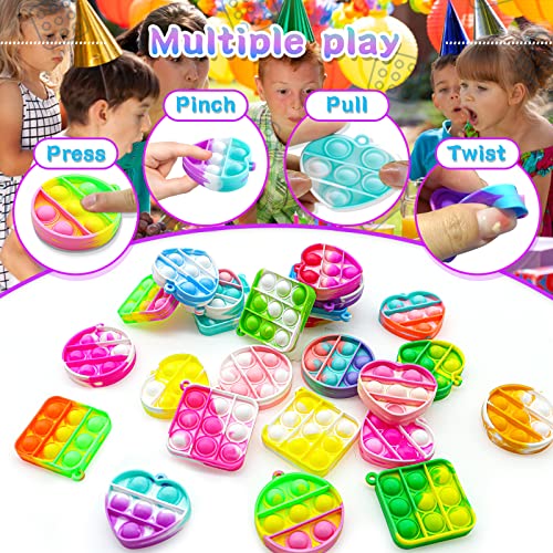 22Pcs Pop Fidget Toys Its Party Favors Toddler Toys Mini Pop Keychain Fidget Sensory Toys,3 Shape Pop Keychain It Kids Toys Stress Toys Bulk Fidget Party Favors Toys Popper Pack Gift For Boys Girls #TOP2