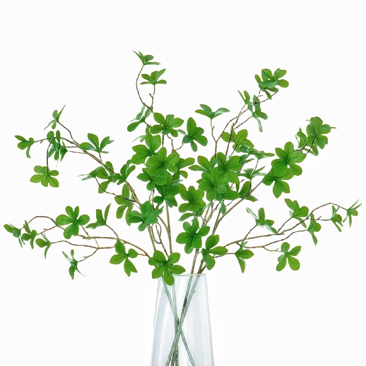 Avoik Kunstpflanze Zweige Pflanzen, 65cm Künstliche Pflanze Deko, Realistische Grüner Blätter Pflanze Eukalyptusstiel für Hochze Home Party Dekoration Tischdeko Blumenarrangement, 4 STK