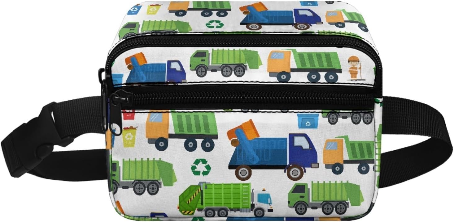 Kids Fanny Pack Garbage Truck Belt Bag for Girl Boy Toddler Waist Pack