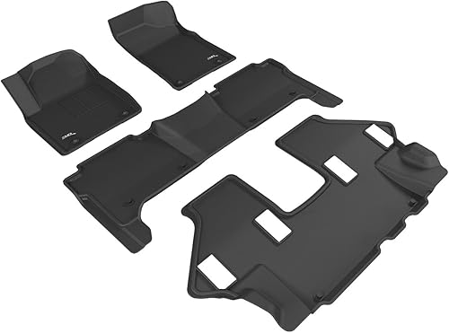 3D MAXpider Alfombrilla Kagu de ajuste personalizado (negro) compatible con Nissan Armada 2017-2023 - Juego completo