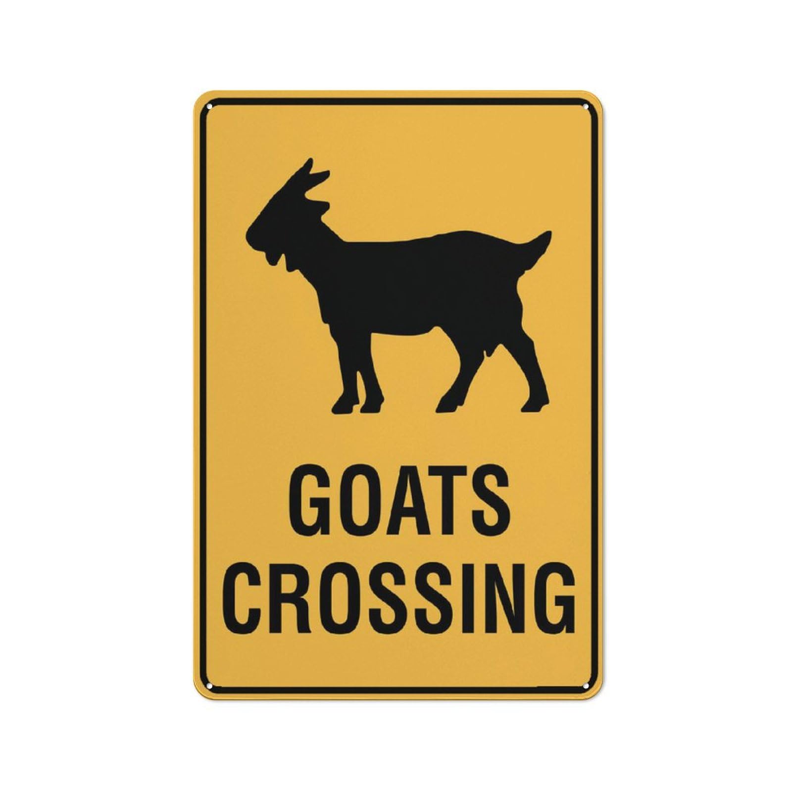 Goats Crossing Sign 12X8 Inch Tin Sign Great For Garden And Yard Wall Decor