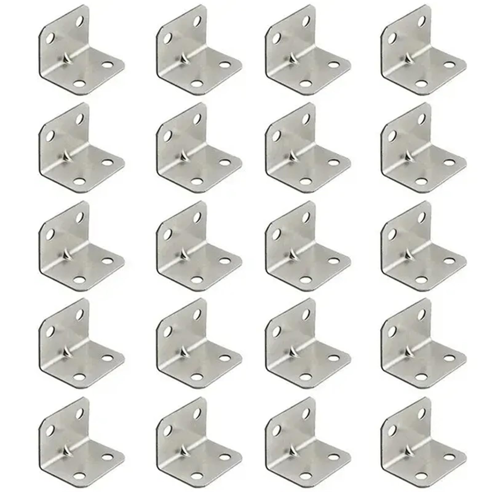 20 pcs Angle Iron Board Table, Chair, Cabinet, Wardrobe, Fixed Connector, 90-Degree Plate Bracket for Cabinet
