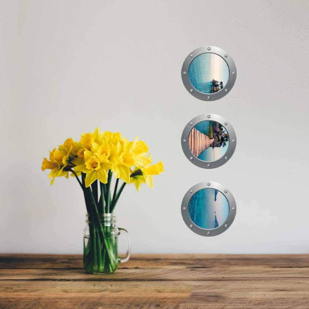Wall Sticker Beach Porthole 3D Wall Decal Removable Seaside Window Home Art Decor for Bedroom Bathroom Nursery Washer - Image 3
