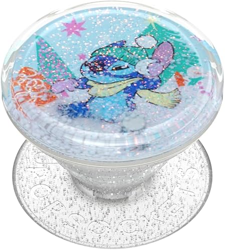 PopSockets - Agarre para teléfono con soporte expandible, agarre adhesivo, Lilo & Stitch - Puntada de globo de nieve Tidepool