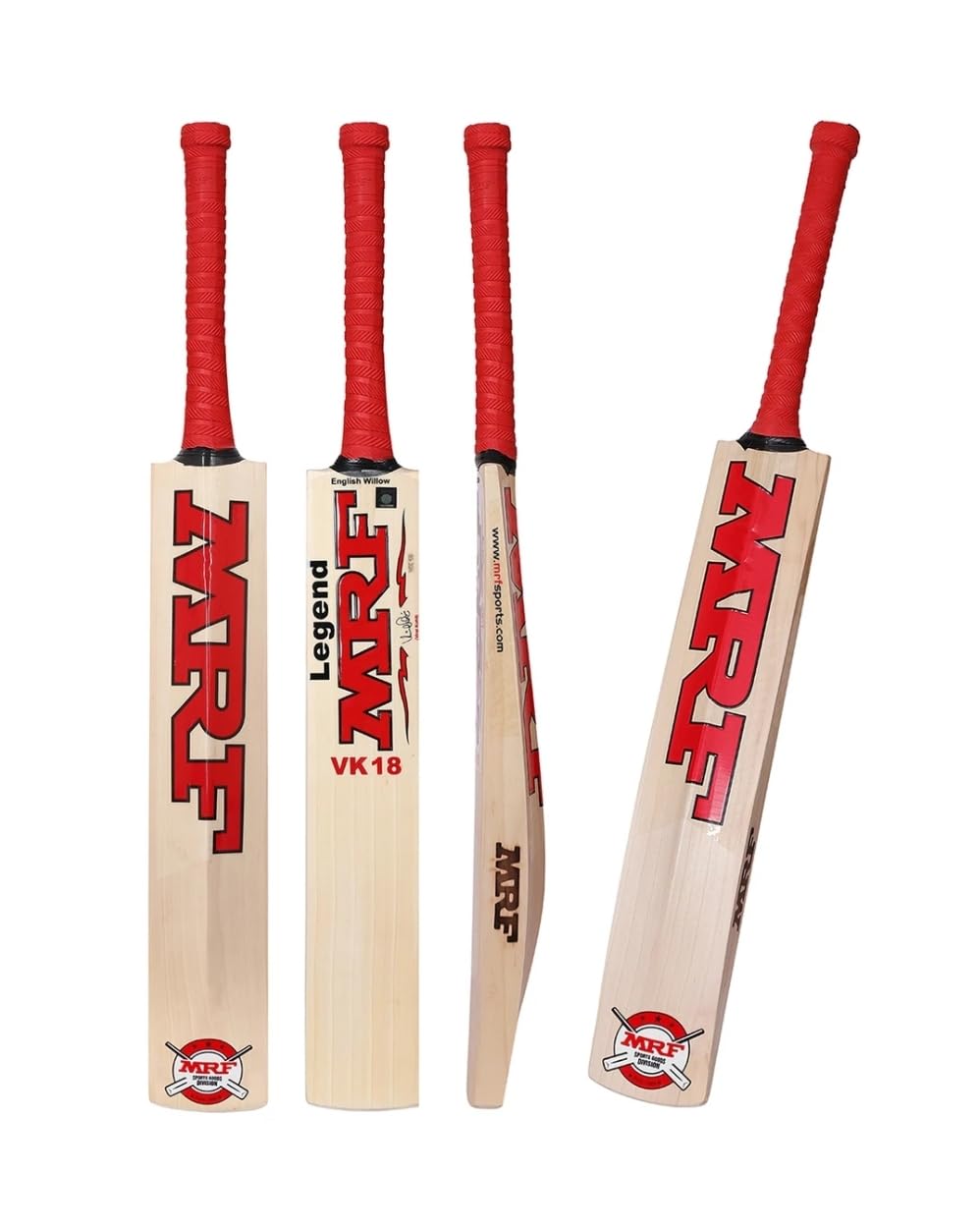 MRF Legend VK 18 1.0 Cricket Bat, red, Short Handle