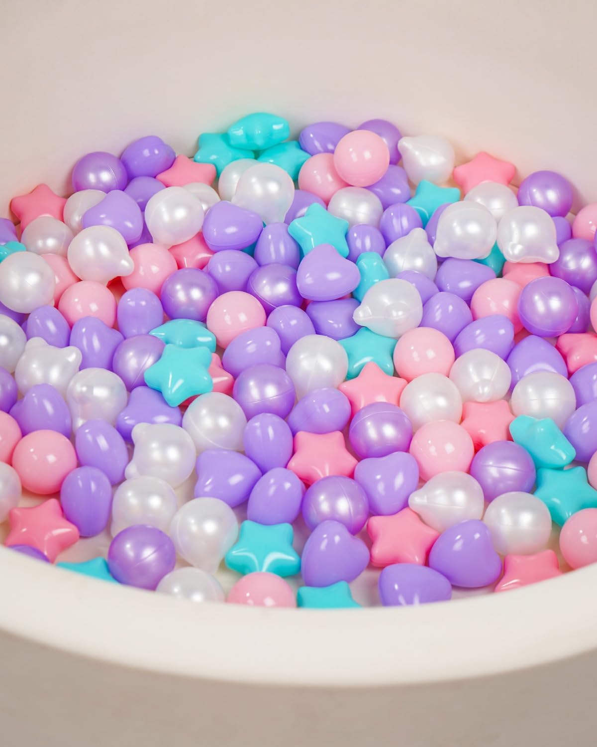 TRENDPLAY Ball Pit Balls Star Bear Heart Shape for Toddlers 50 100 200, Plastic Toy Balls for Boys Girls
