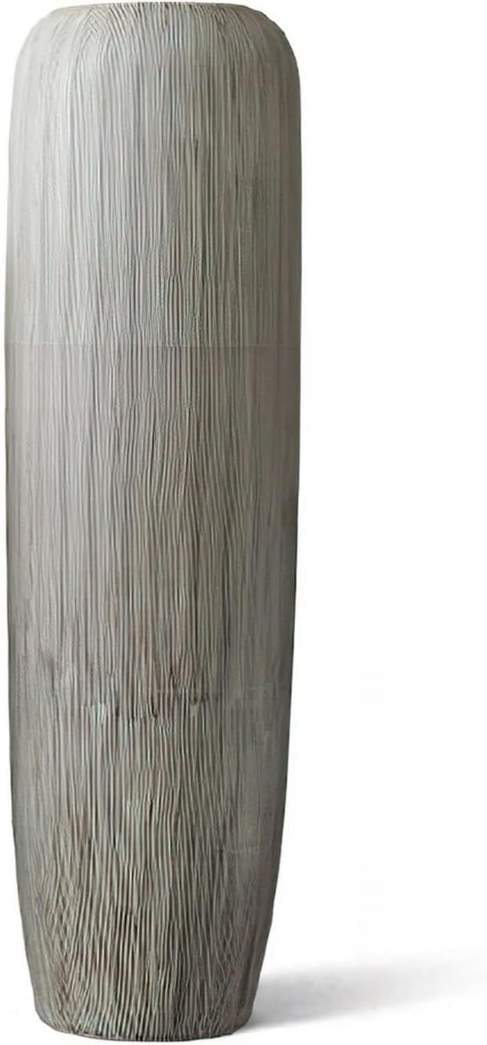 asdchZen Vase Ceramic Flower Tall Floor Large Floor Ceramic Vase, Handmade Flower Farmhouse, Kitchen, Entryway Decor Twigs And Flowers,Light Grey-20x60cm