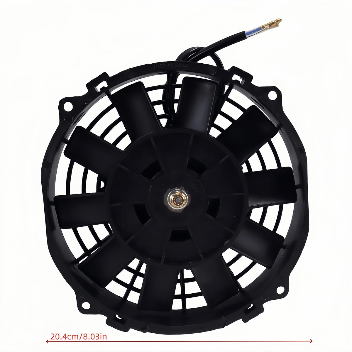 Ticha Ventola Elettrica da 8 pollici (20 cm) ad alte prestazioni 12 V 80 W, kit termostatico da 10 pollici, kit 2250 CFM (3700 m³/h), kit di montaggio incluso