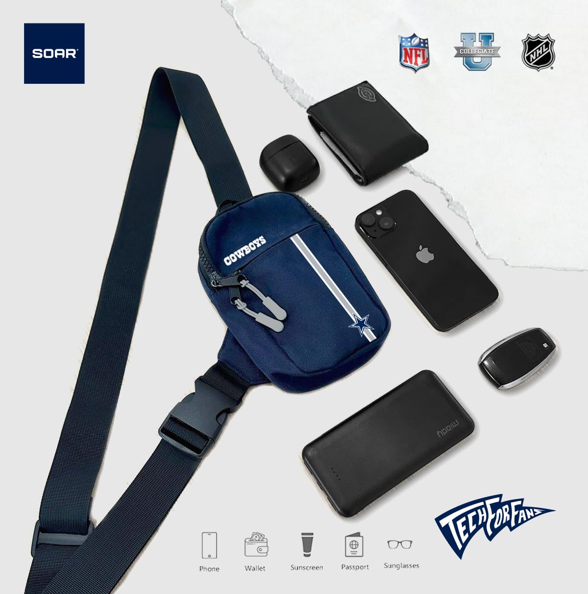 SOAR Unisex Tech Bag NFL Umhängetasche