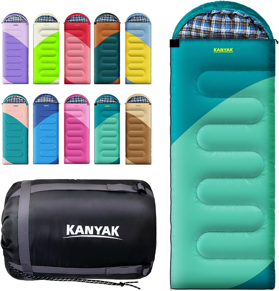 Camping Sleeping Bag, 32 Sleeping Bags for Adults, Kids, Teenagers, Cold Weather, Warm Winter Sleeping Bag, for 3-4 Seasons, Camping Equipment, Travel and Outdoor