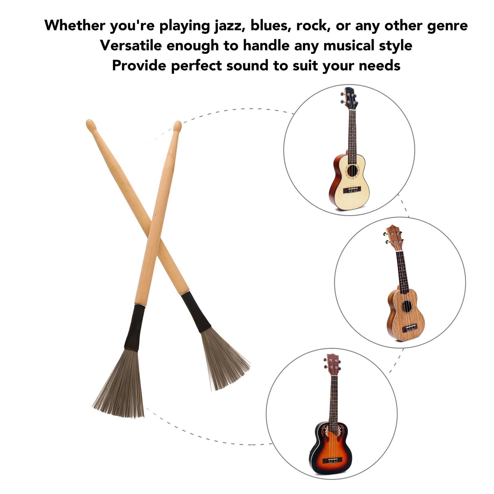 Amazon.com: 2Pcs Drum Brushes Retractable Wire Brushes with Wooden