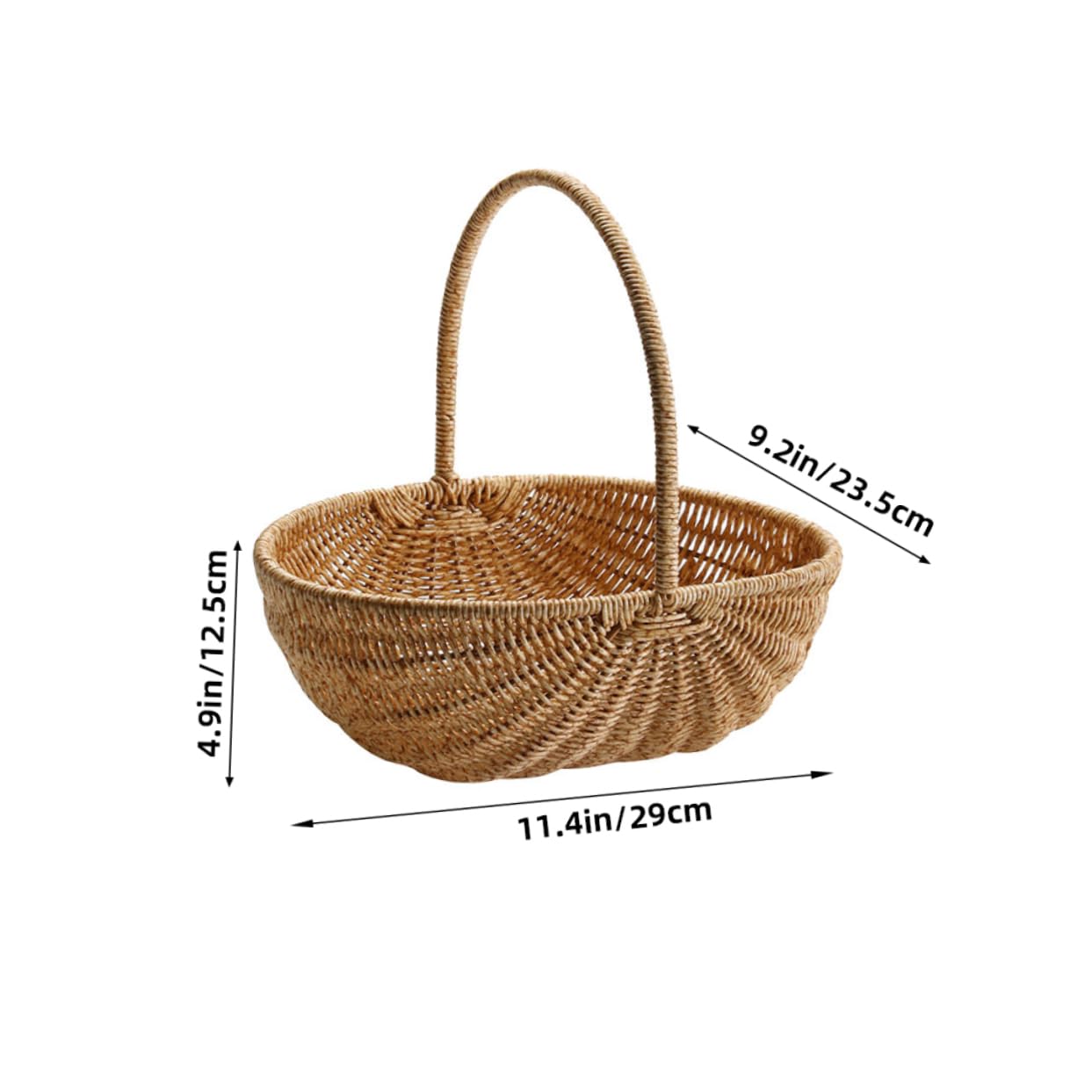 BESPORTBLE cestino della spesa cestino per la raccolta delle bacche ciotole cestino per picnic cestino per uova intrecciare il cesto delle uova cestino da Light Brown Riutilizzabile