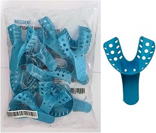 BRITEDENT Disposable Latex Free Perforated Dental Impression Trays Bag of 12 Pcs (#6 Small Lower)
