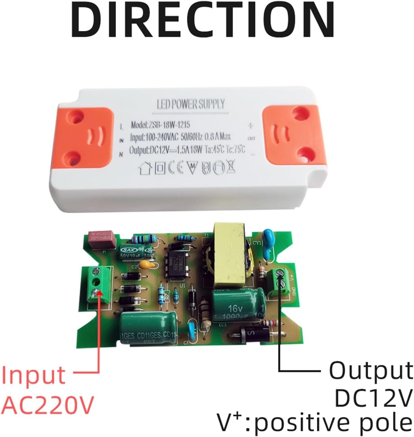 AC100V-240V to DC12V Constant Volatge 18W 36W Super Slim LED Driver LED Power Supplies 3A Lighting Transformer for LED Lighting(12W)