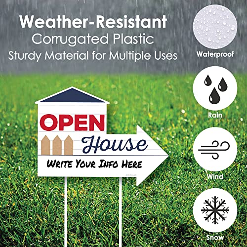 Big Dot Of Happiness Open House - Real Estate Yard Sign With Stakes - Double Sided Outdoor Lawn Sign - Set Of 3 #TOP4