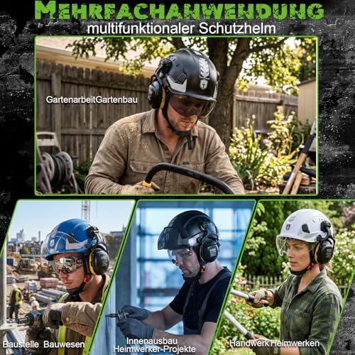 Casco de seguridad forestal GREEN DEVIL con gafas dobles y silenciador ABS 6