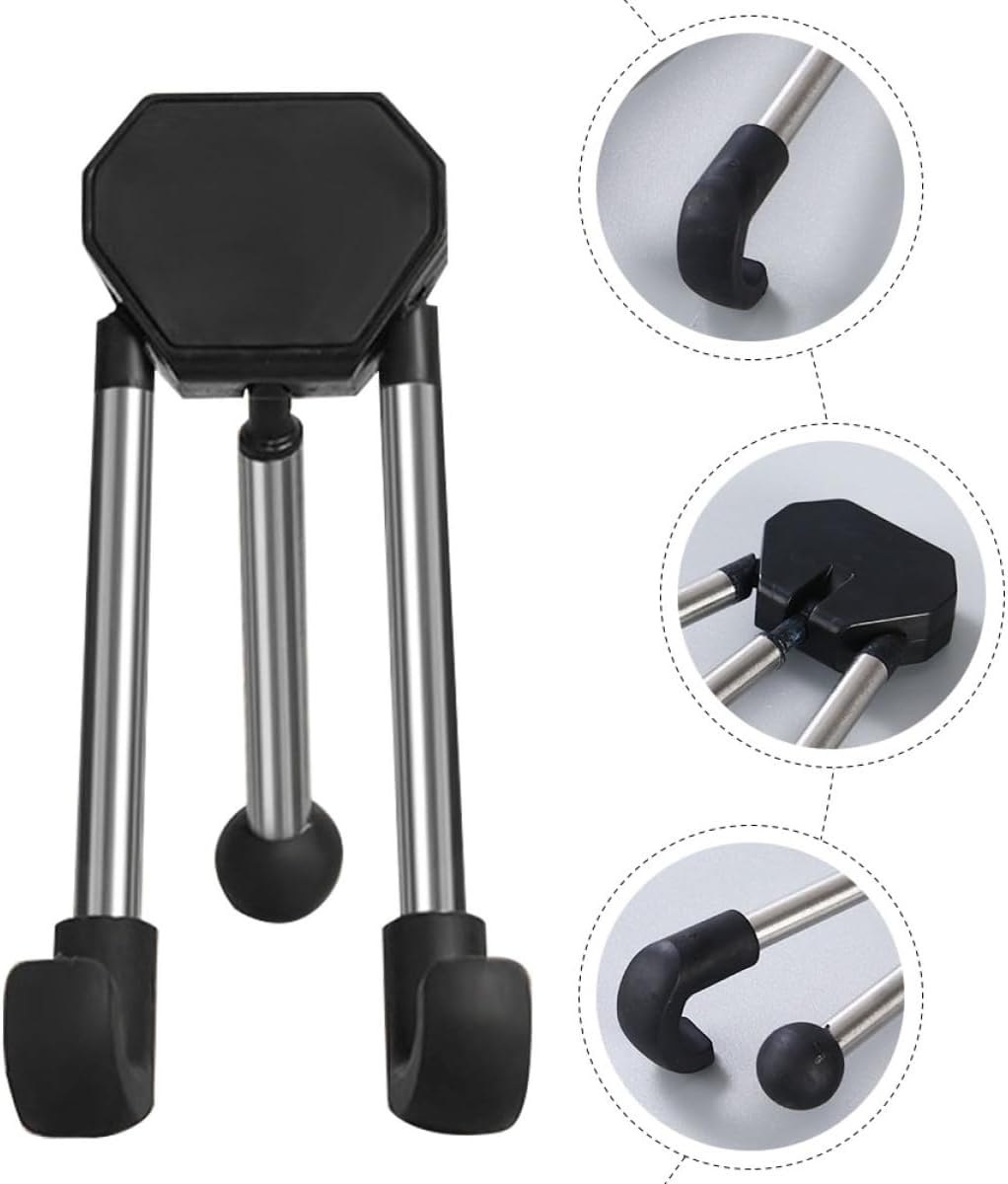 Universal Mobile Phone and Tablet Stand, Mini Triangular Desktop Phone Bracket Holder, Foldable Black Mobile Device Rack for Travel and Office Use image 3