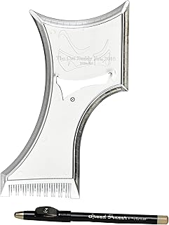 The Cut Buddy PLUS Beard Shaping Tool, Clear Template with Built-in Comb and Bonus Pencil, Ideal for Hairline, Beard, and Mustache Trimming