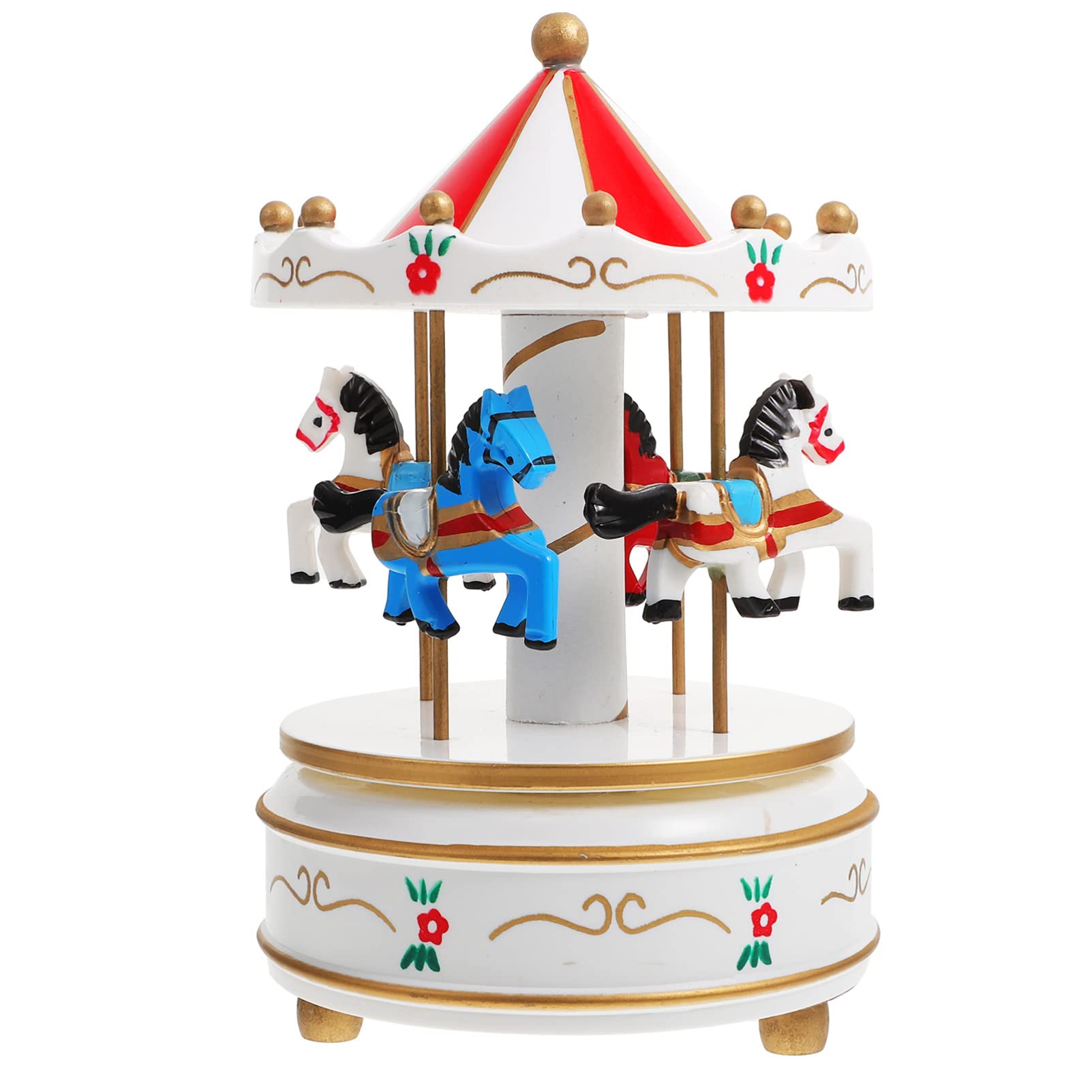 Buy HEALLILY Merry Go Round Music Box Wind Up Musical Rotating Horses